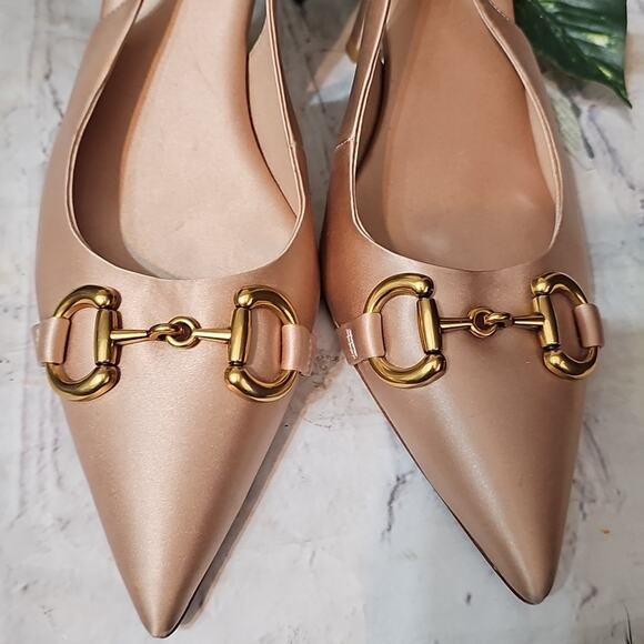 Jeffrey Campbell Estella Pointed Toe Satin Heels with Metallic Detail 10 - Picture 5 of 10